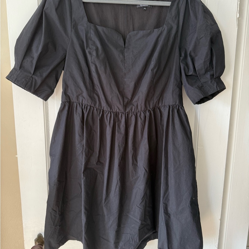 Madewell Black Puff Sleeve Dress